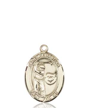 St. Sebastian / Golf Medal<br/>8606 Oval, 14kt Gold