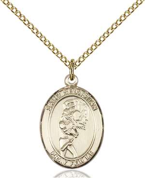 St. Sebastian / Softball Medal<br/>8607 Oval, Gold Filled