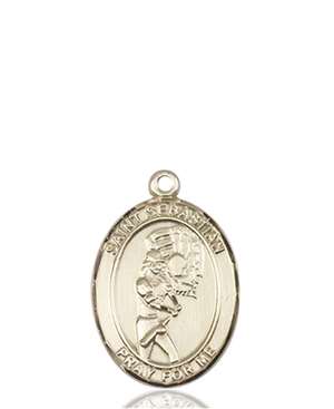 St. Sebastian / Softball Medal<br/>8607 Oval, 14kt Gold