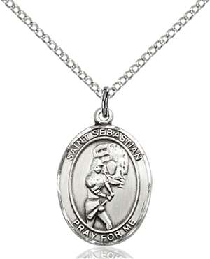 St. Sebastian / Softball Medal<br/>8607 Oval, Sterling Silver