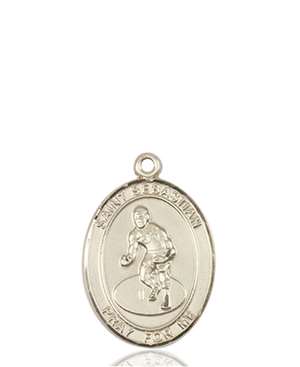 St. Sebastian / Wrestling Medal<br/>8608 Oval, 14kt Gold