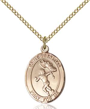 St. Sebastian / Track & Field Medal<br/>8610 Oval, Gold Filled