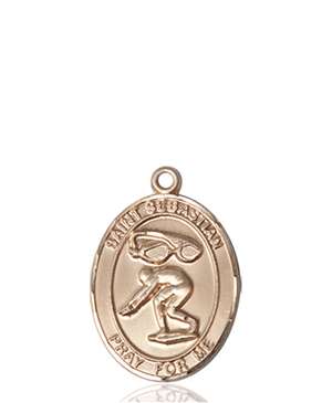 St. Sebastian / Swimming Medal<br/>8611 Oval, 14kt Gold