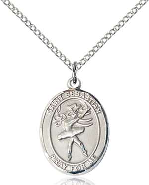 St Sebastian / Dance Medal<br/>8612 Oval, Sterling Silver