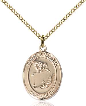 St Sebastian / Gymnastics Medal<br/>8613 Oval, Gold Filled