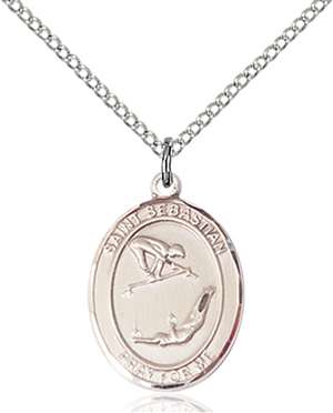 St Sebastian / Gymnastics Medal<br/>8613 Oval, Sterling Silver