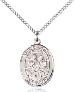 St Sebastian / Choir Medal<br/>8614 Oval, Sterling Silver