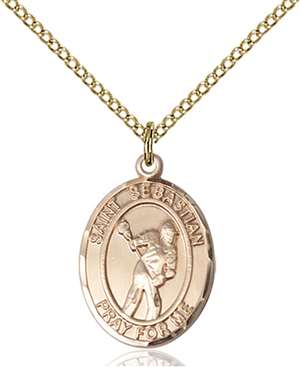 St. Sebastian Medal<br/>8616 Oval, Gold Filled