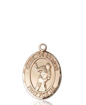 St. Sebastian Medal<br/>8616 Oval, 14kt Gold