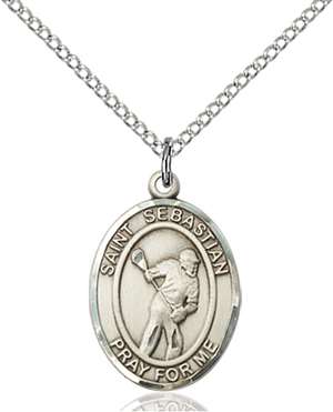 St. Sebastian Medal<br/>8616 Oval, Sterling Silver