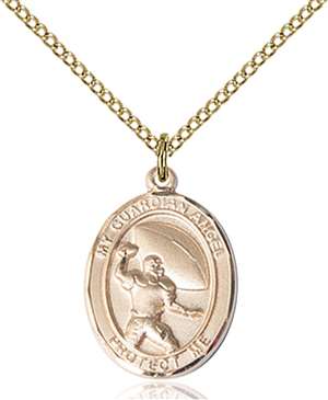 Guardian Angel / Football Medal<br/>8701 Oval, Gold Filled