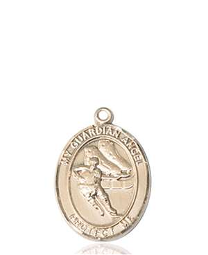 Guardian Angel/Hockey Medal<br/>8704 Oval, 14kt Gold