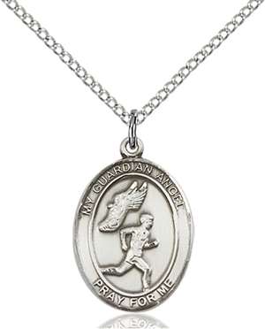 Guardian Angel/Track&Field-Men Medal<br/>8709 Oval, Sterling Silver