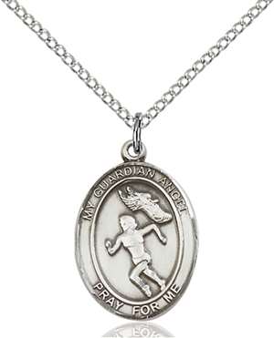 Guardian Angel/Track&Field Medal<br/>8710 Oval, Sterling Silver