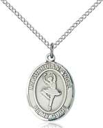 St. Olivia Medal<br/>8712 Oval, Sterling Silver