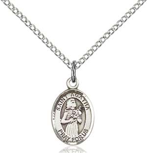 St. Agatha Medal<br/>9003 Oval, Sterling Silver