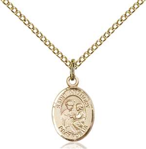 St. Anthony of Padua Medal<br/>9004 Oval, Gold Filled