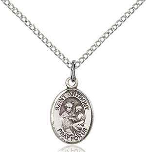 St. Anthony of Padua Medal<br/>9004 Oval, Sterling Silver