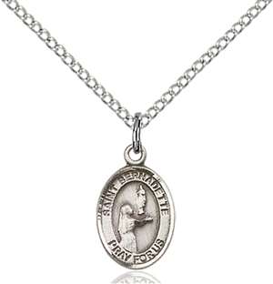 St. Bernadette Medal<br/>9017 Oval, Sterling Silver