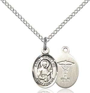 St. Camillus of Lellis / Doctor Medal<br/>9019 Oval, Sterling Silver