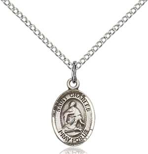 St. Charles Borromeo Medal<br/>9020 Oval, Sterling Silver