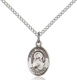 St. Dorothy Medal<br/>9023 Oval, Sterling Silver