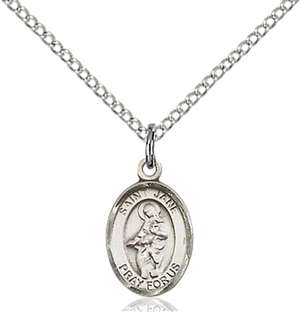 St. Jane of Valois Medal<br/>9029 Oval, Sterling Silver