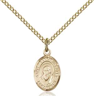 St. Francis de Sales Medal<br/>9035 Oval, Gold Filled