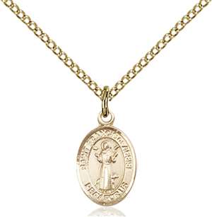 St. Francis of Assisi Medal<br/>9036 Oval, Gold Filled