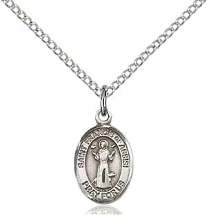 St. Francis of Assisi Medal<br/>9036 Oval, Sterling Silver