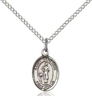 St. Genesius of Rome Medal<br/>9038 Oval, Sterling Silver