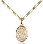 St. Genevieve Medal<br/>9041 Oval, Gold Filled