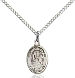 St. Genevieve Medal<br/>9041 Oval, Sterling Silver