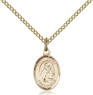 St. Isidore of Seville Medal<br/>9049 Oval, Gold Filled