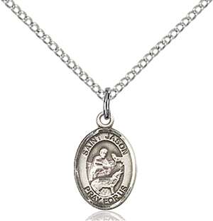 St. Jason Medal<br/>9051 Oval, Sterling Silver