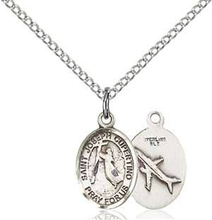 St. Joseph Of Cupertino Medal<br/>9057 Oval, Sterling Silver