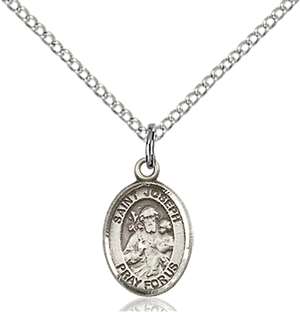 St. Joseph Medal<br/>9058 Oval, Sterling Silver