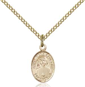 St. Maria Faustina Medal<br/>9069 Oval, Gold Filled