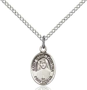 St. Maria Faustina Medal<br/>9069 Oval, Sterling Silver