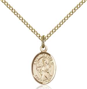 St. Matthew the Apostle Medal<br/>9074 Oval, Gold Filled