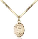 St. Martha Medal<br/>9075 Oval, Gold Filled