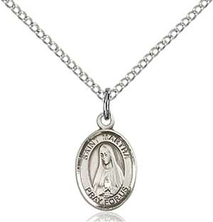 St. Martha Medal<br/>9075 Oval, Sterling Silver