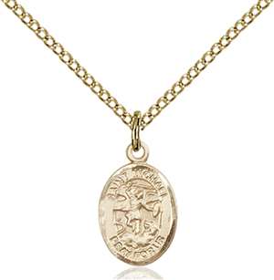 St. Michael the Archangel Medal<br/>9076 Oval, Gold Filled