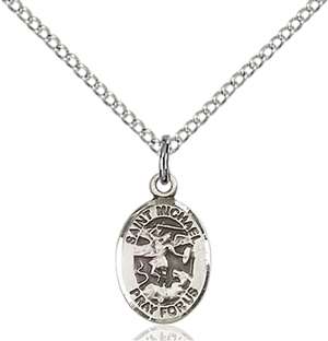 St. Michael the Archangel Medal<br/>9076 Oval, Sterling Silver