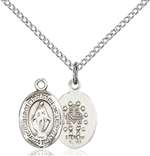 Miraculous Medal<br/>9078 Oval, Sterling Silver