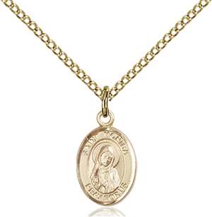 St. Monica Medal<br/>9079 Oval, Gold Filled