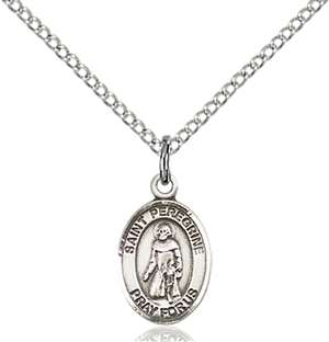 St. Peregrine Laziosi Medal<br/>9088 Oval, Sterling Silver