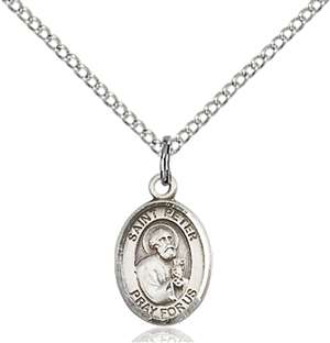 St. Peter the Apostle Medal<br/>9090 Oval, Sterling Silver