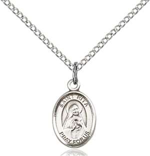 St. Rita of Cascia Medal<br/>9094 Oval, Sterling Silver
