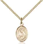 St. Rose of Lima Medal<br/>9095 Oval, Gold Filled